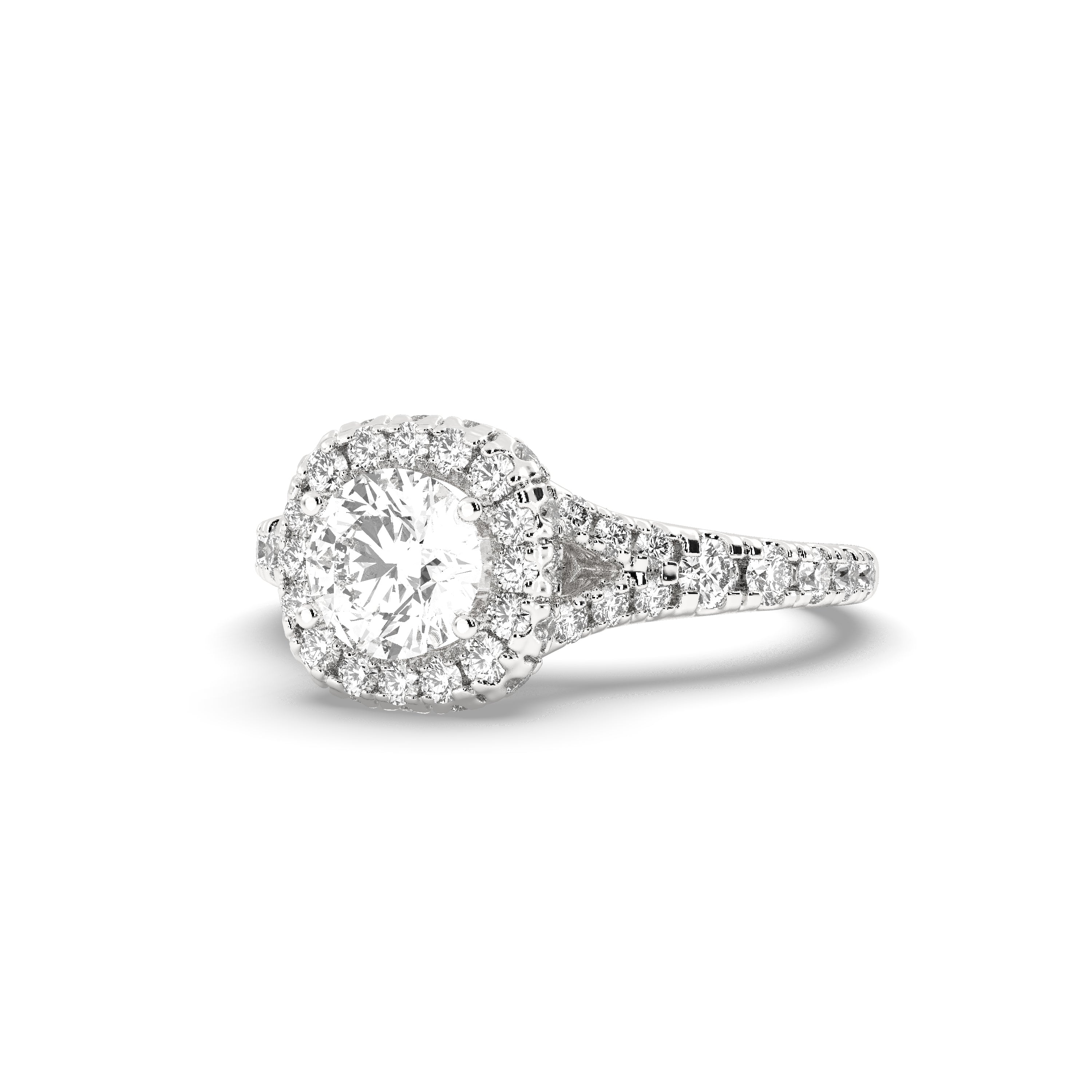 White Gold Studded 1.6Carat Lab Grown Diamond Ring-F Color VS1 Clarity.